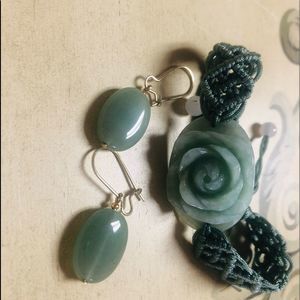 Jadeite Bracelet and earrings set